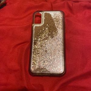iPhone XR clear glitter case
